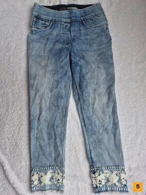 Luxe Denim Crop Pants Size S (6-8) light blue